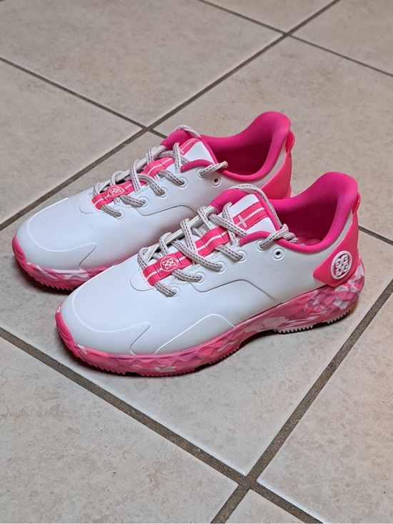 G/Fore Shoes - G/FORE Women's MG4+ golf shoes in the Snow/Knockout Pink Colorway